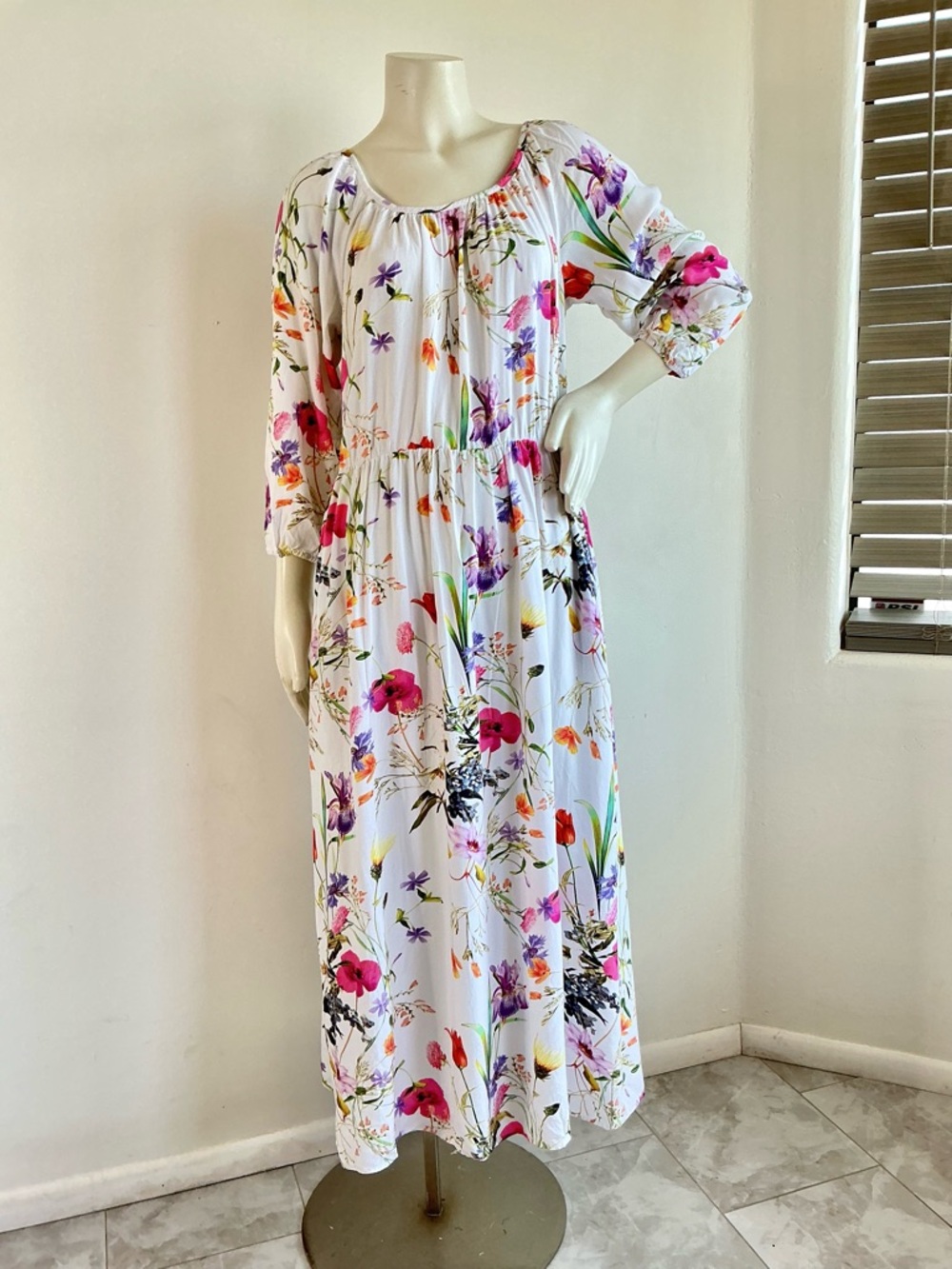 Sonnet James Play Maxi dress long sleeve Floral casual SJP designer vibes Size L - Picture 2 of 5